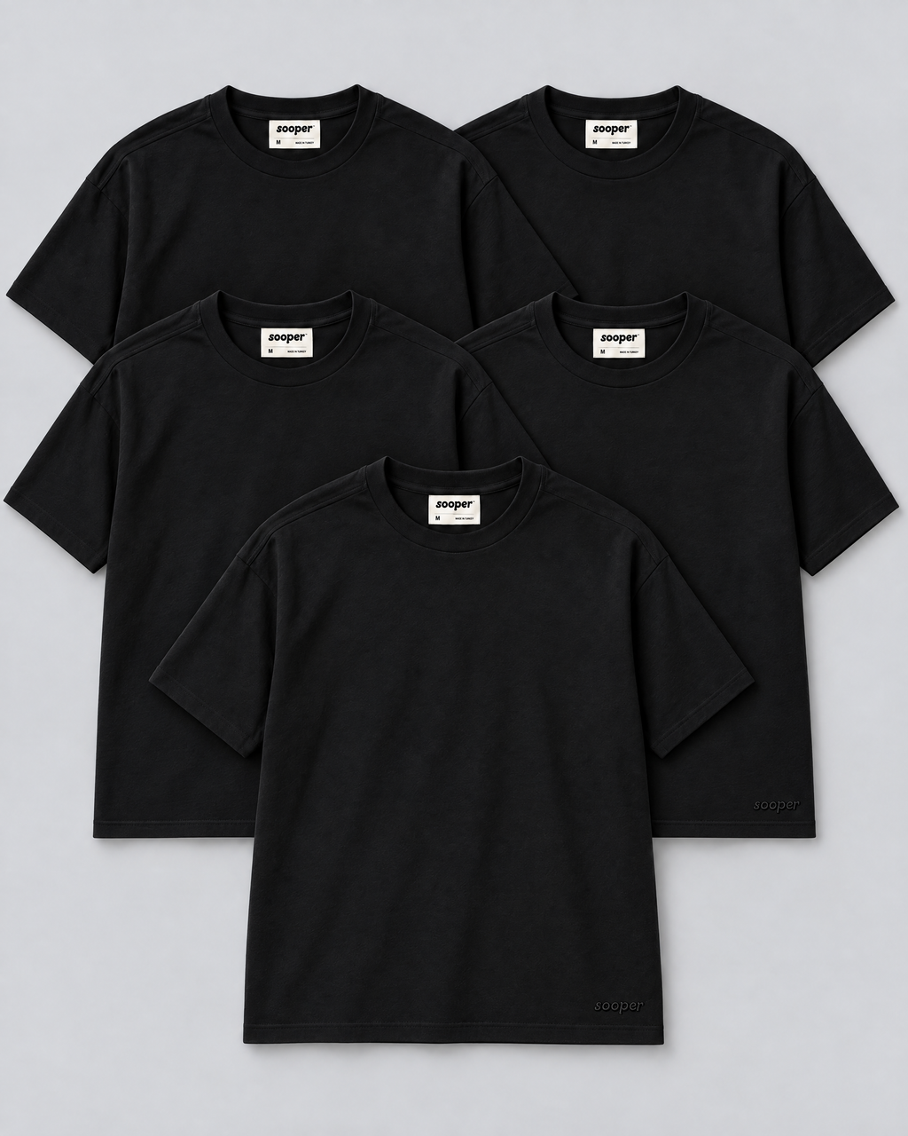 Box-Fit Tee 5-Pack - Black