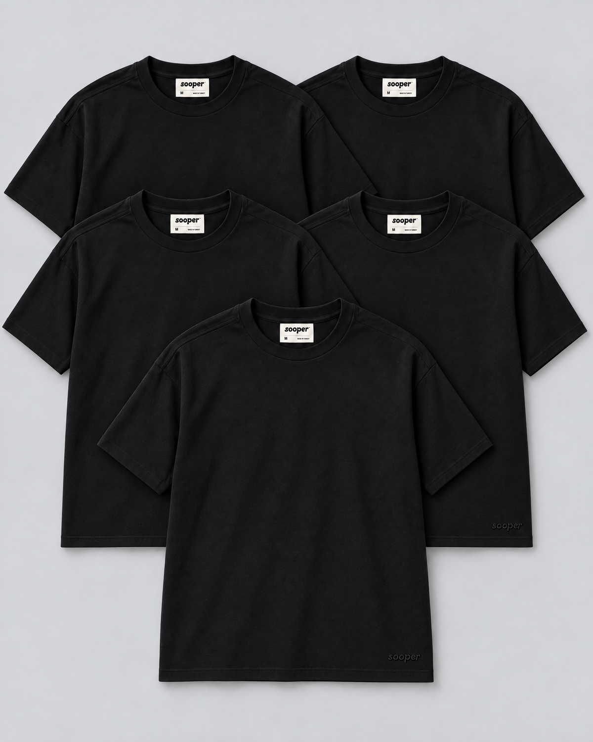 Box-Fit Tee 5-Pack - Black