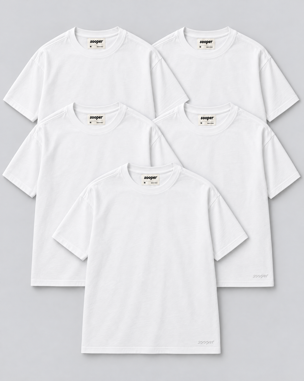 Box-Fit Tee 5-Pack - White