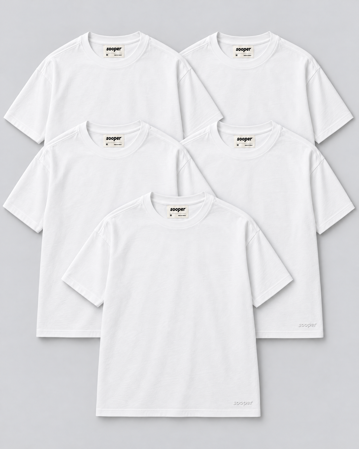 Box-Fit Tee 5-Pack - White