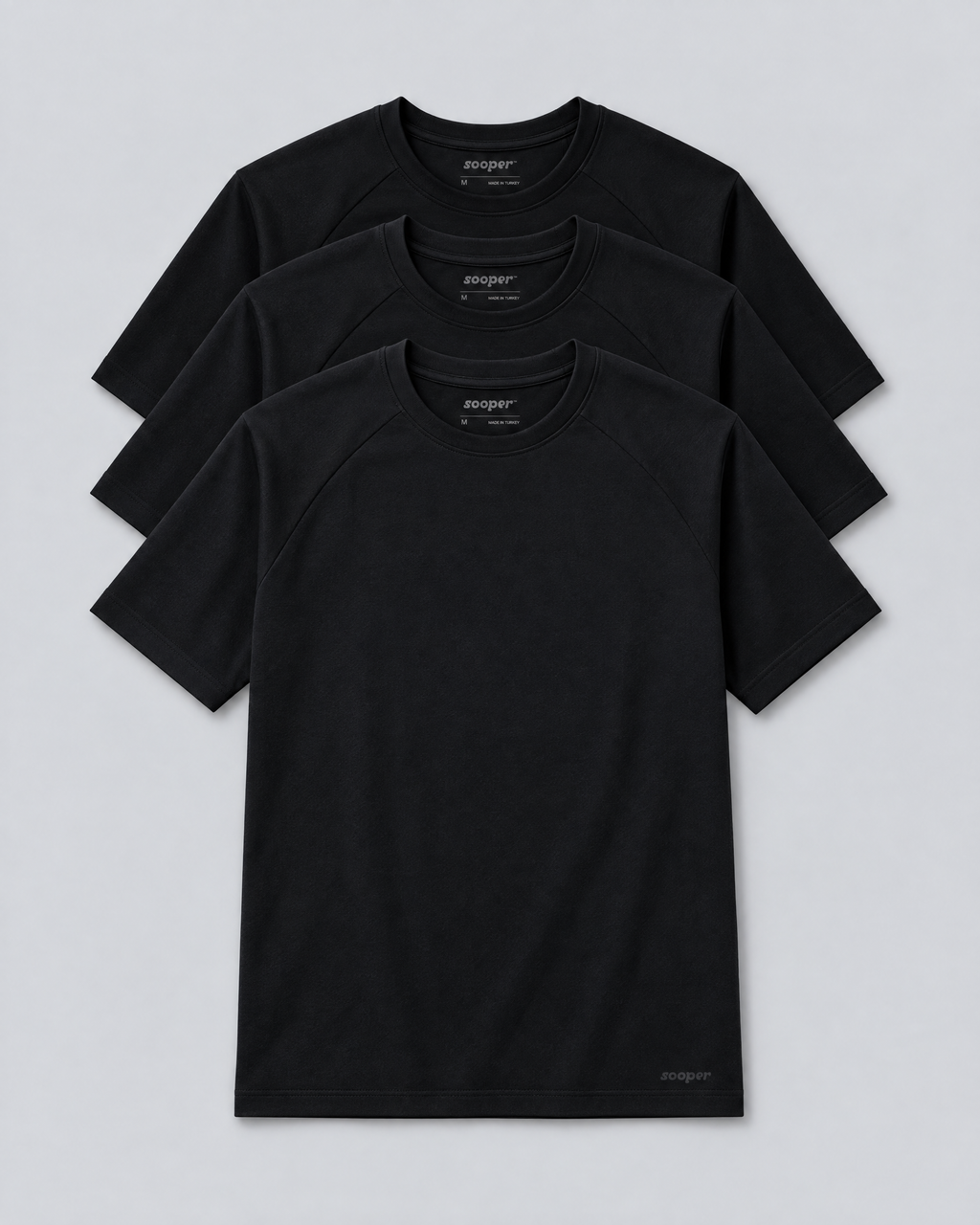 Sooper Raglan Tee 3-Pack - Black