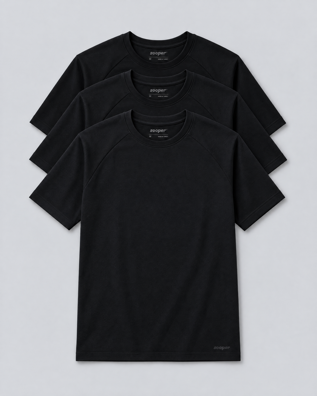 Sooper Raglan Tee 3-Pack - Black