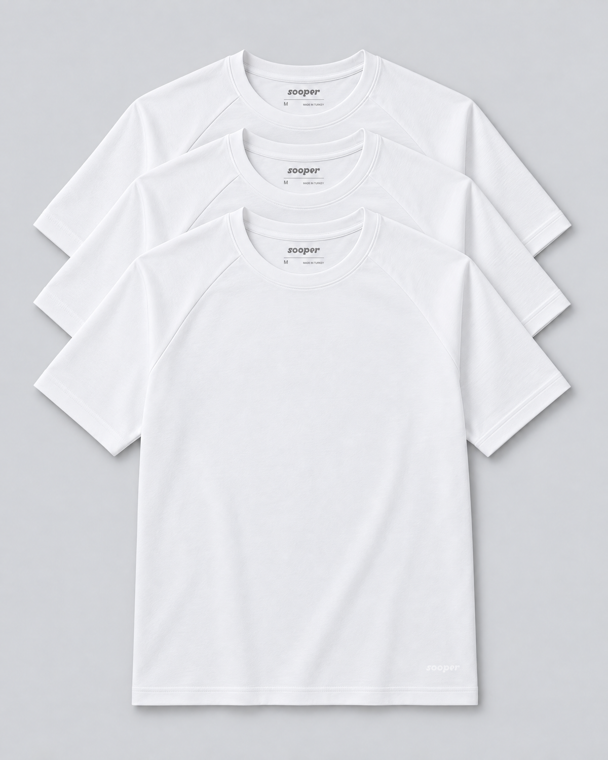 Sooper Raglan Tee 3-Pack - White