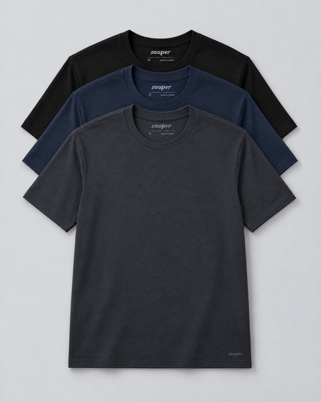 Sooper Tee 3-Pack - Black/Navy/Ebony