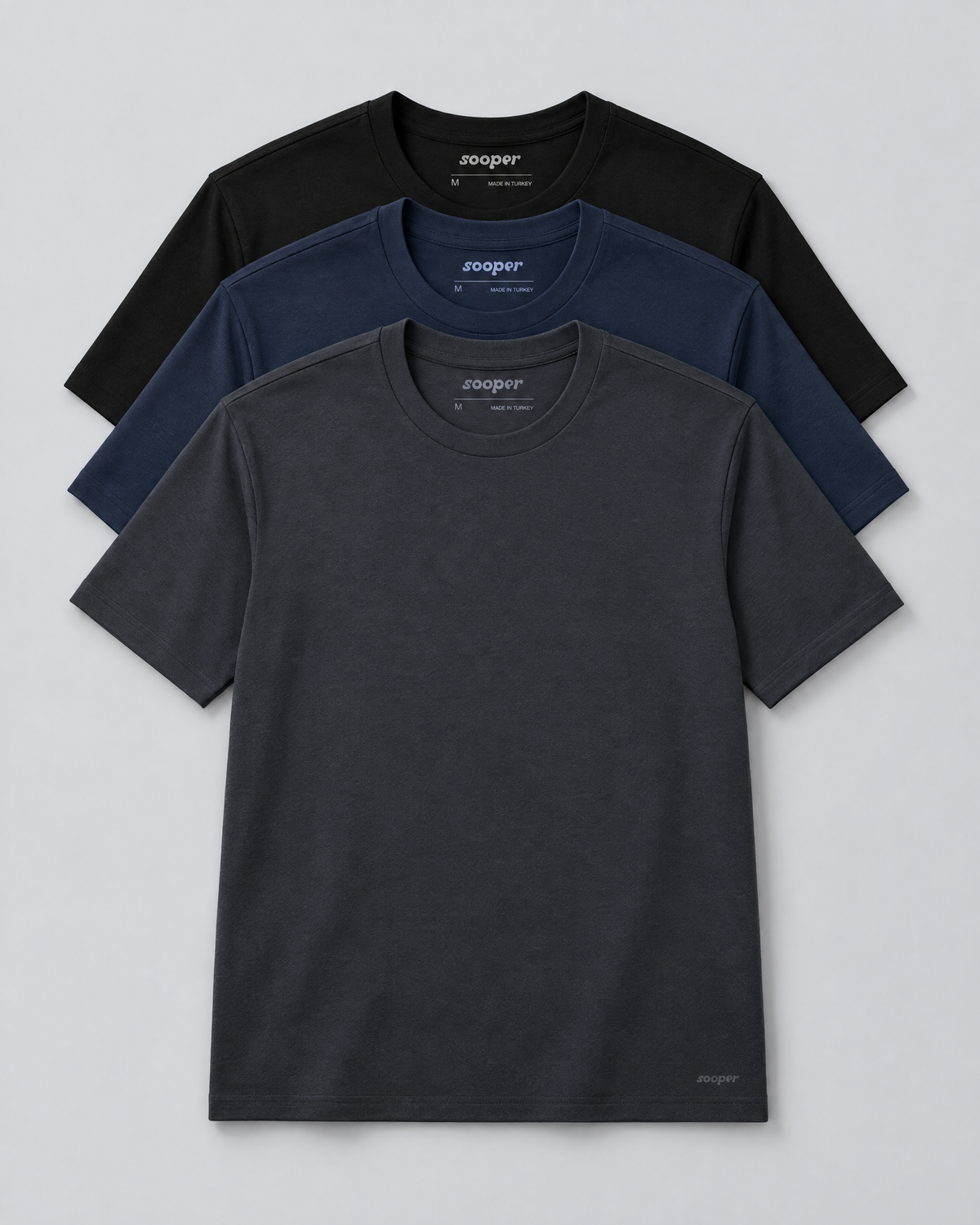 Sooper Tee 3-Pack - Black/Navy/Ebony
