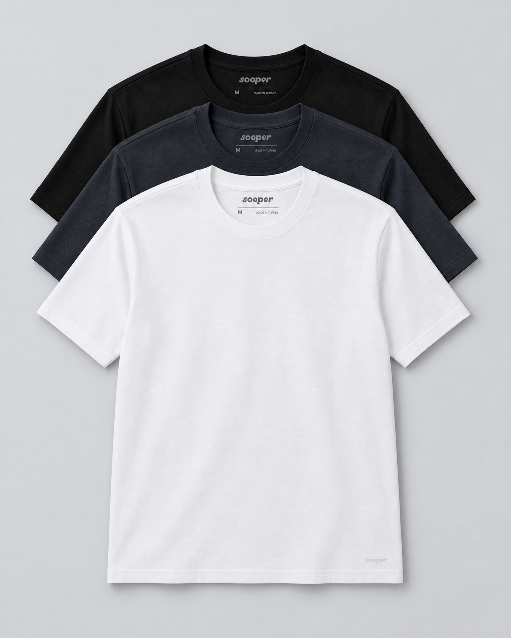 Sooper Tee 3-Pack - Black/White/Ebony