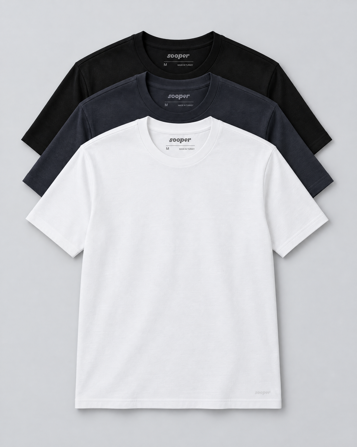 Sooper Tee 3-Pack - Black/White/Ebony