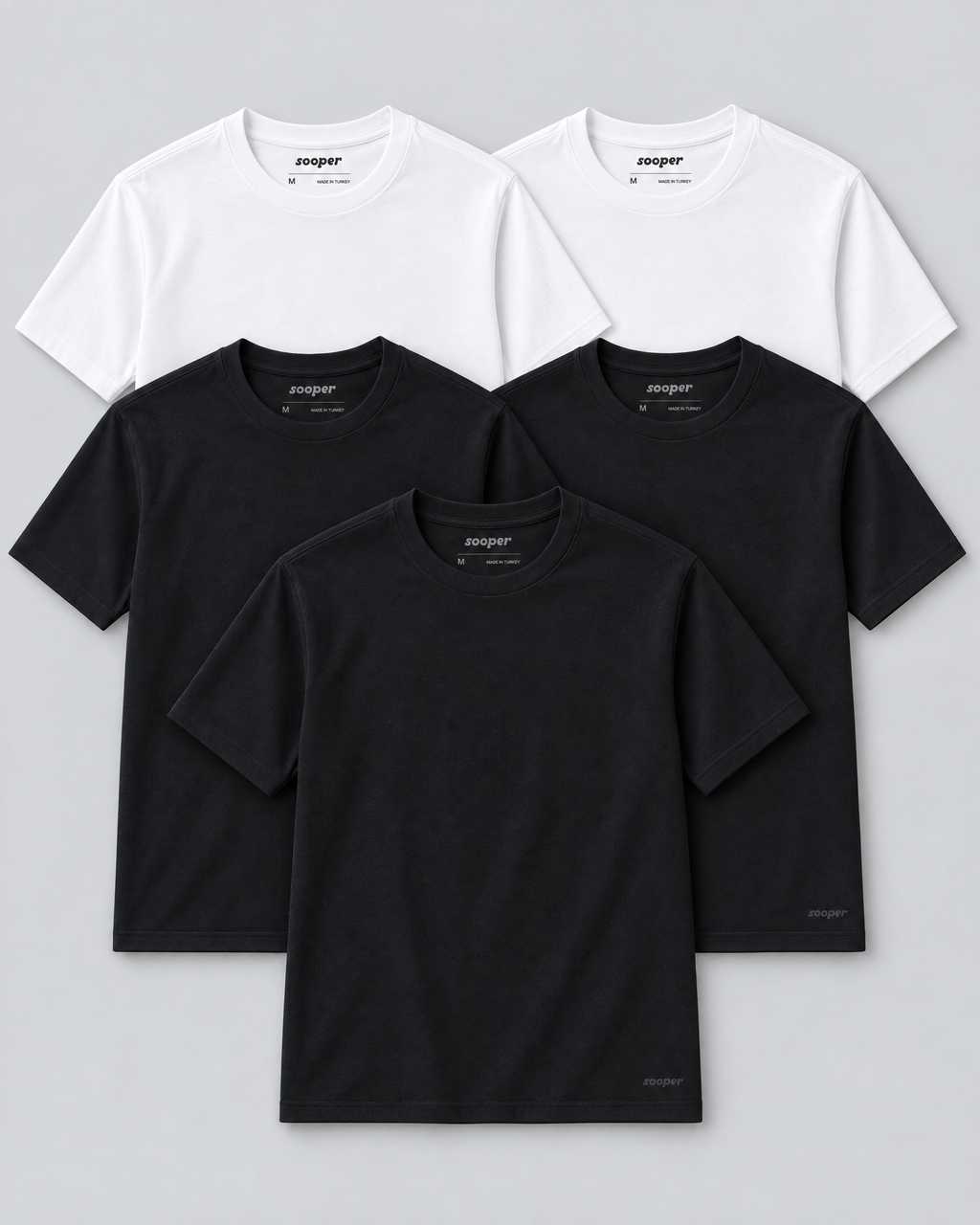 Sooper Tee 5-Pack - Black/White
